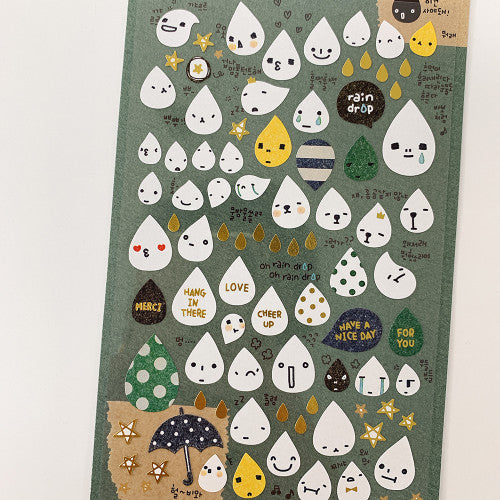 Suatelier Daily Deco Stickers Rain Drop (1034)