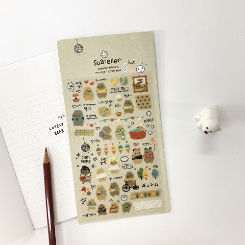 Suatelier Daily Deco Stickers Lovely Bear (1037)