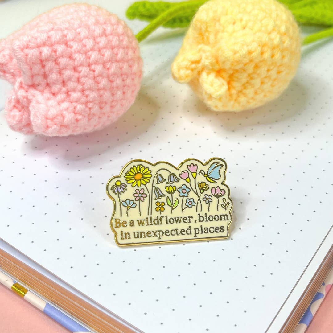 Sunshine Lane Enamel Pin - Be a Wildflower