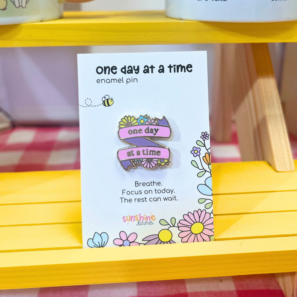 Sunshine Lane Enamel Pin - One Day at a Time