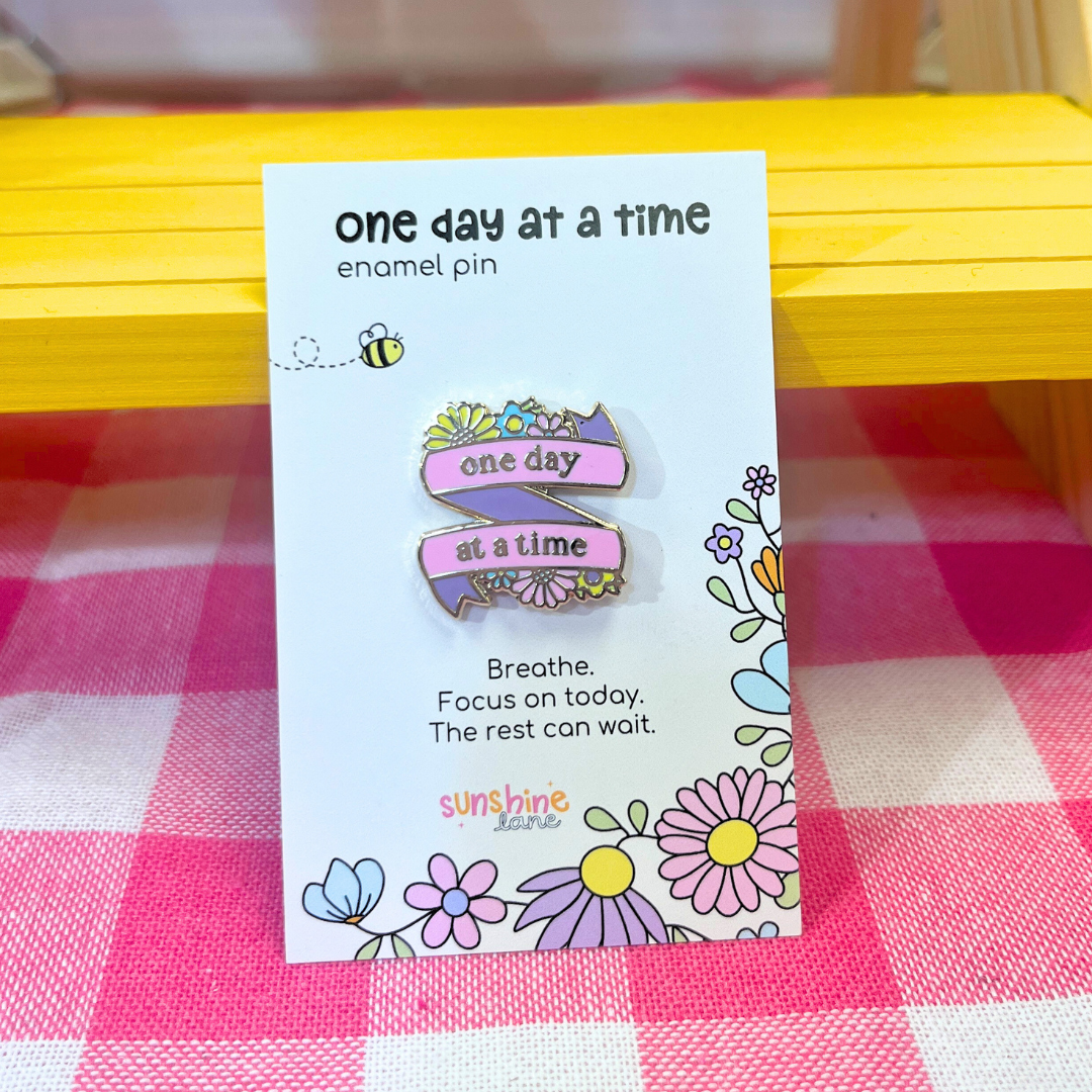 Sunshine Lane Enamel Pin - One Day at a Time