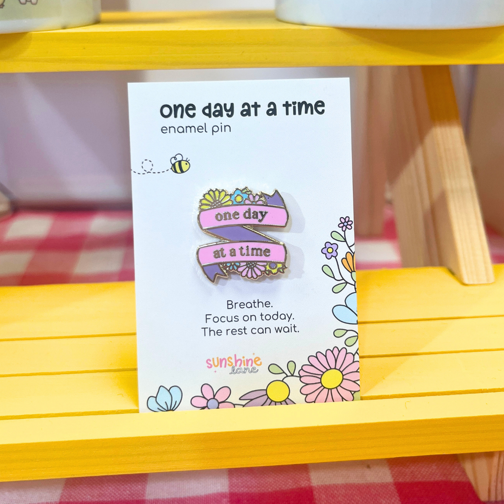 Sunshine Lane Enamel Pin - One Day at a Time