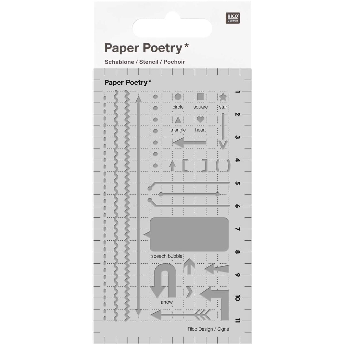 Paper Poetry Stencil - Arrows