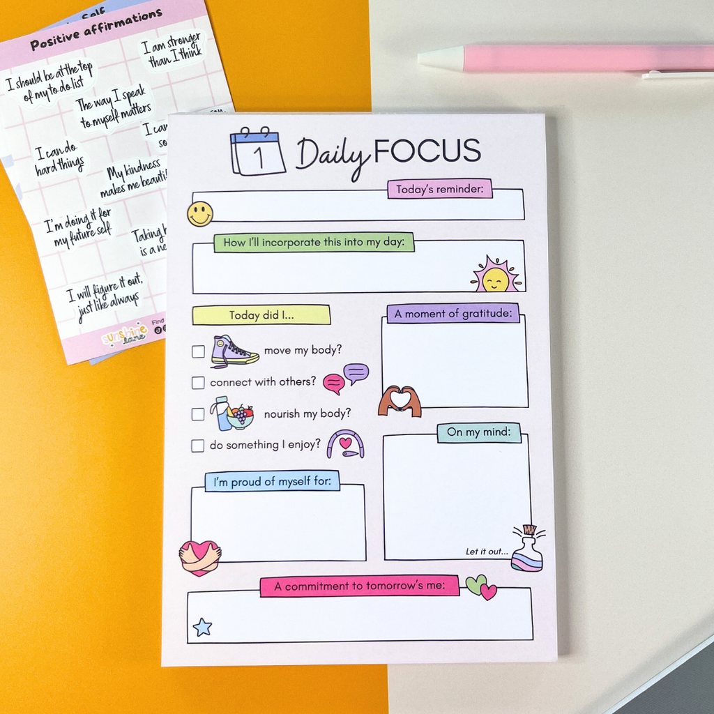 Sunshine Lane Daily Focus Notepad A5