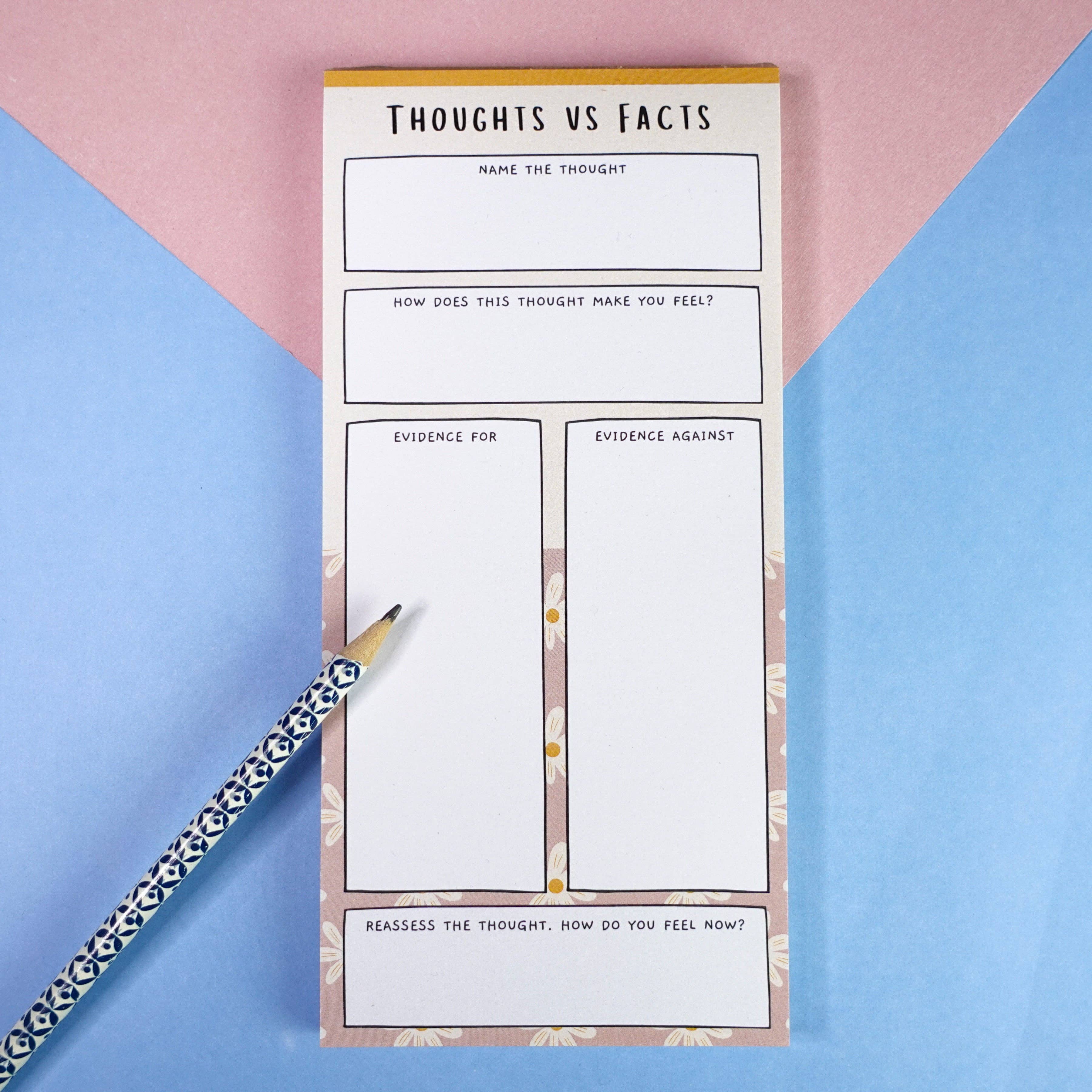 Sunshine Lane Thoughts vs Facts Notepad