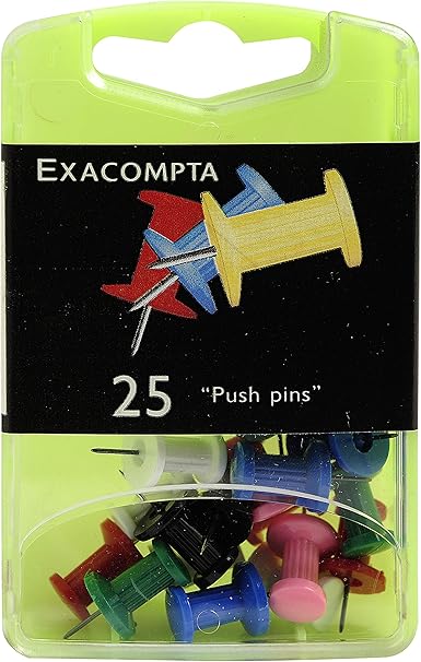 Exacompta 7mm Push Pins - Assorted Colours