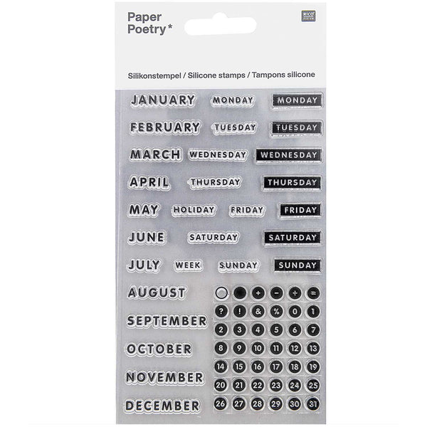 Paper Poetry - Bullet Diary Stamps - Block Calendar