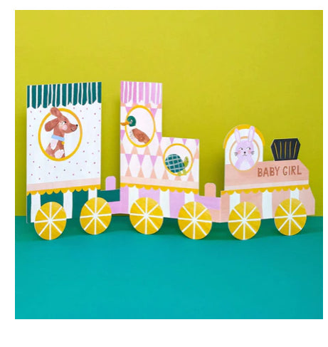 Raspberry Blossom - Baby Girl 3D Foldout Card