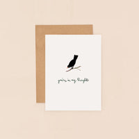 Louise Mulgrew - Thoughtful Black Bird Mini Card