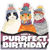 Emma Ball Die Cut Cats In Hats Birthday Card
