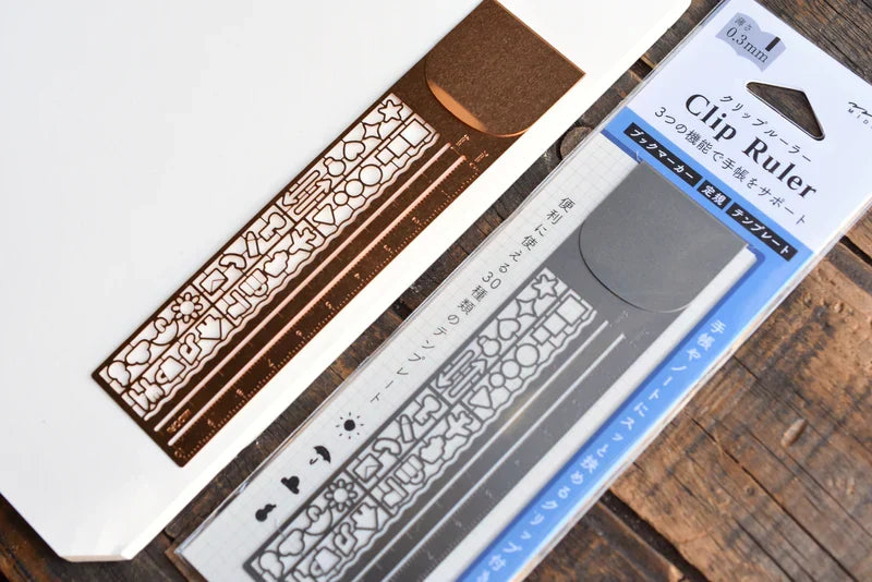 Midori Clip Ruler With Stencils