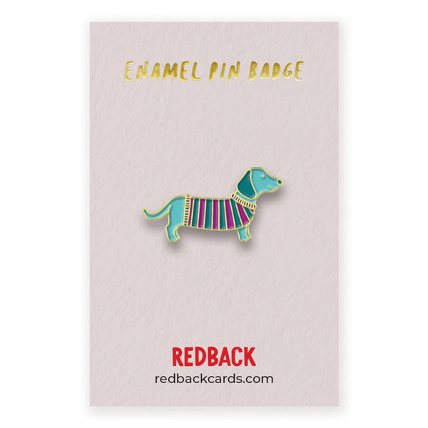 Redback Cards - Sausage Dog Enamel Badge
