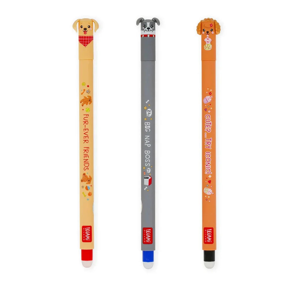 Legami Erasable Gel Pens Fur-ever Friends (Set of 3)