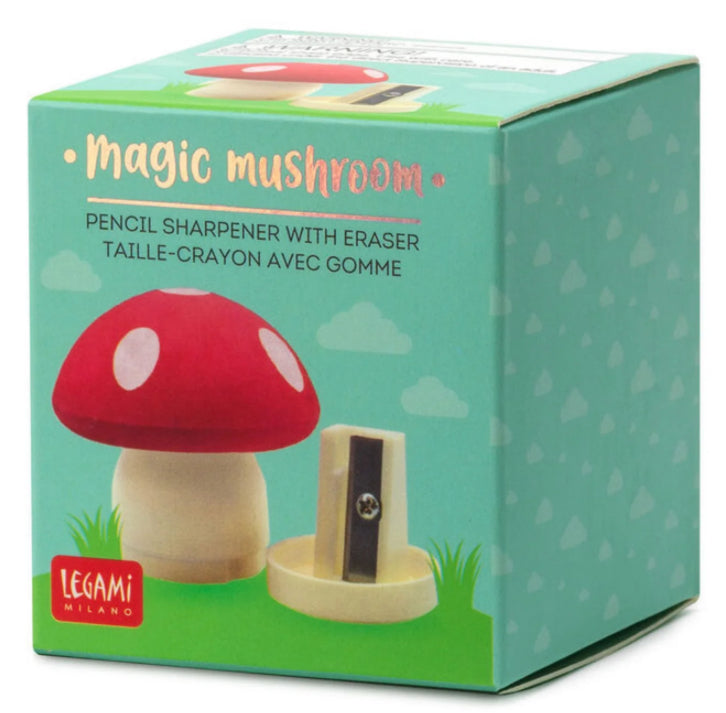 Legami Rainbow Magic Mushroom Pencil Sharpener with Eraser