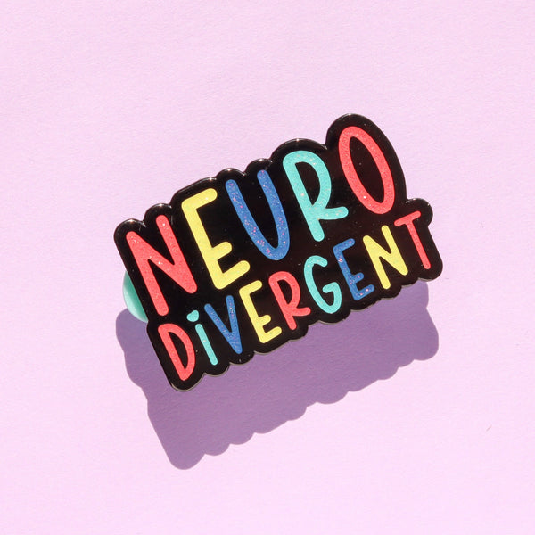 Fluffmallow Neurodivergent Glitter Enamel Pin
