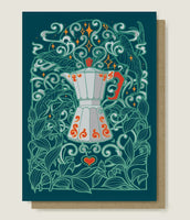 Genealityart Home Brew Card - Moka Pot