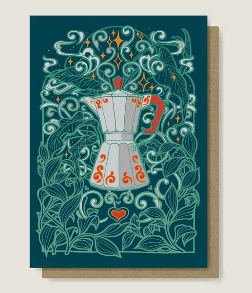 Genealityart Home Brew Card - Moka Pot
