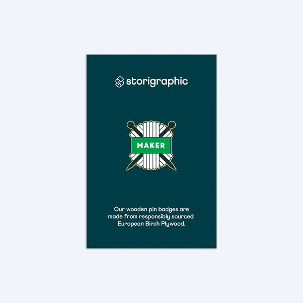 Storigraphic Knit - Wooden Pin Badge