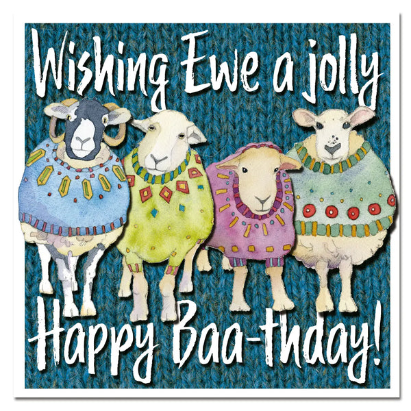 Emma Ball Happy Baa-thday Sheep In sweaters.