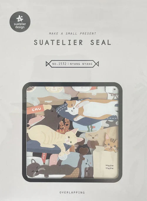 Suatelier Seal Overlapping Stickers Nyang Nyang Cats (1532)
