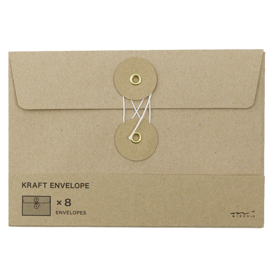 Traveler's Company Kraft String Envelope Large Horizontal Brown