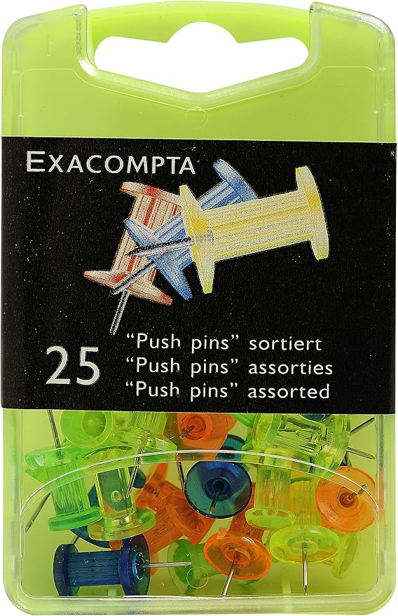 Exacompta 7mm Push Pins - Assorted Colours