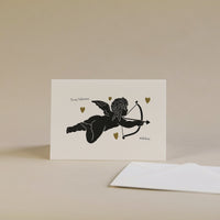 Artcadia Letterpress Greeting Cards - Cupid To My Valentine With Love