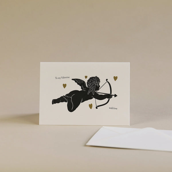 Artcadia Letterpress Greeting Cards - Cupid To My Valentine With Love