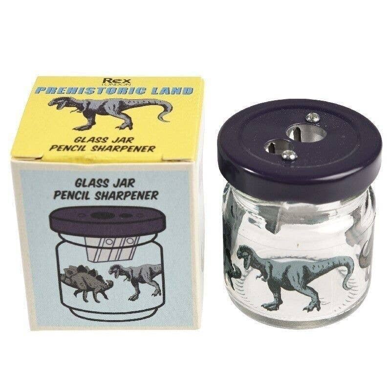 Rex UK - Glass Jar Pencil Sharpener - Prehistoric Land