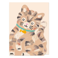 Raspberry Blossom - Tabby Kitten Card