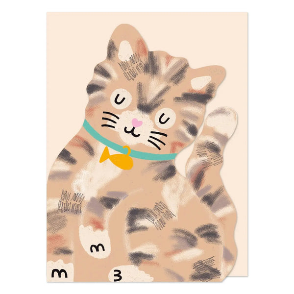 Raspberry Blossom - Tabby Kitten Card