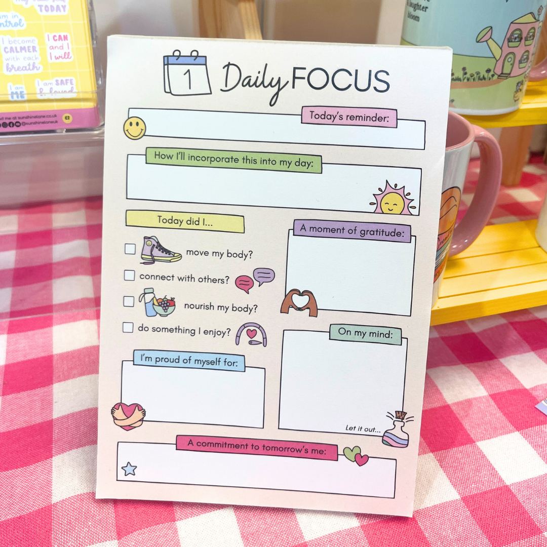 Sunshine Lane Daily Focus Notepad A5