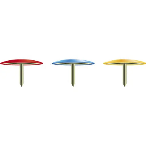 Exacompta Flat Head Drawing Pins - Assorted Colours
