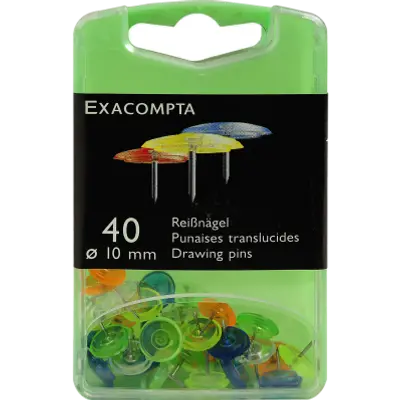 Exacompta Flat Head Pins - Assorted Colours