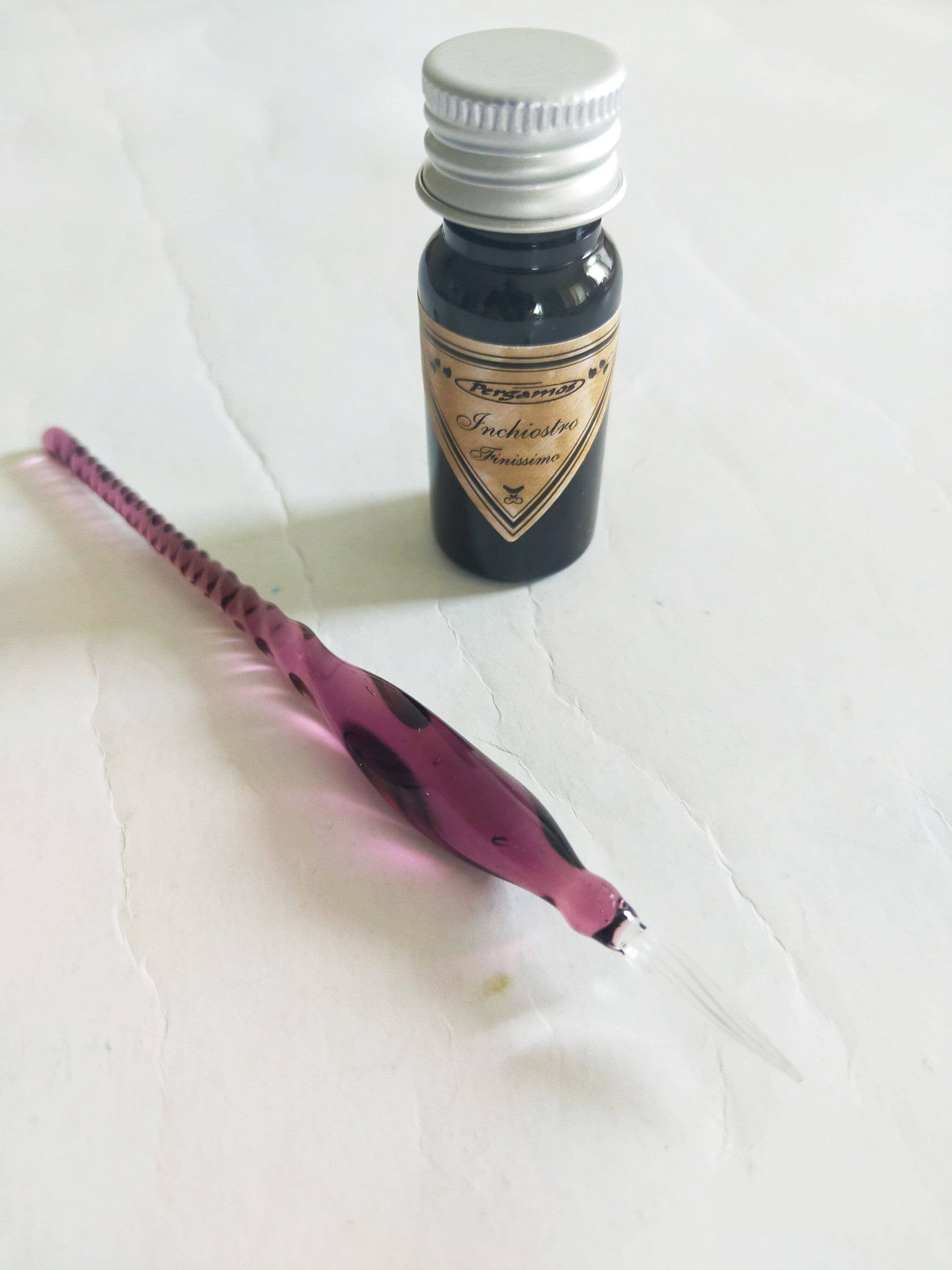 Peacock Paper Mini Italian Glass Dip Pen: Dark Purple