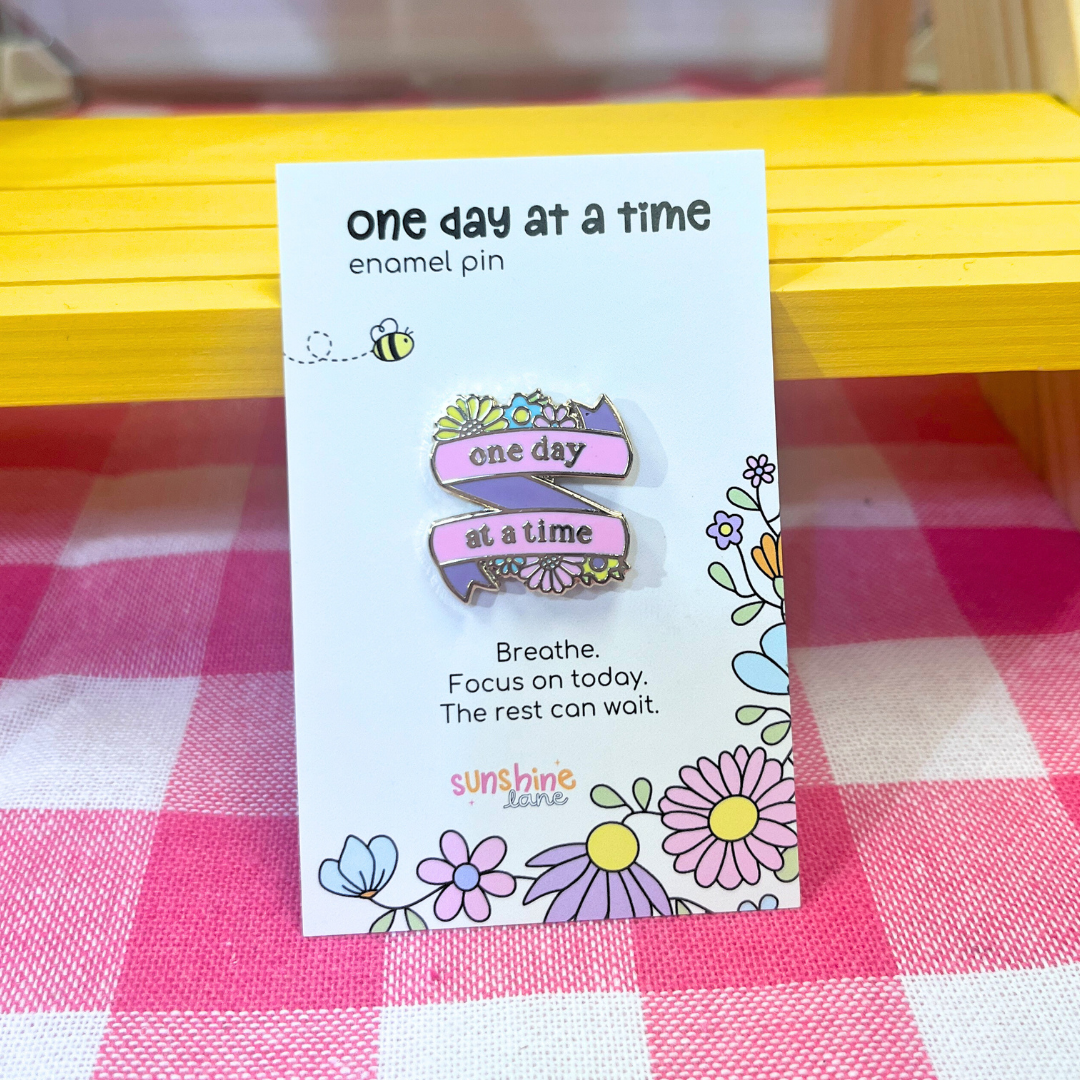 Sunshine Lane Enamel Pin - One Day at a Time