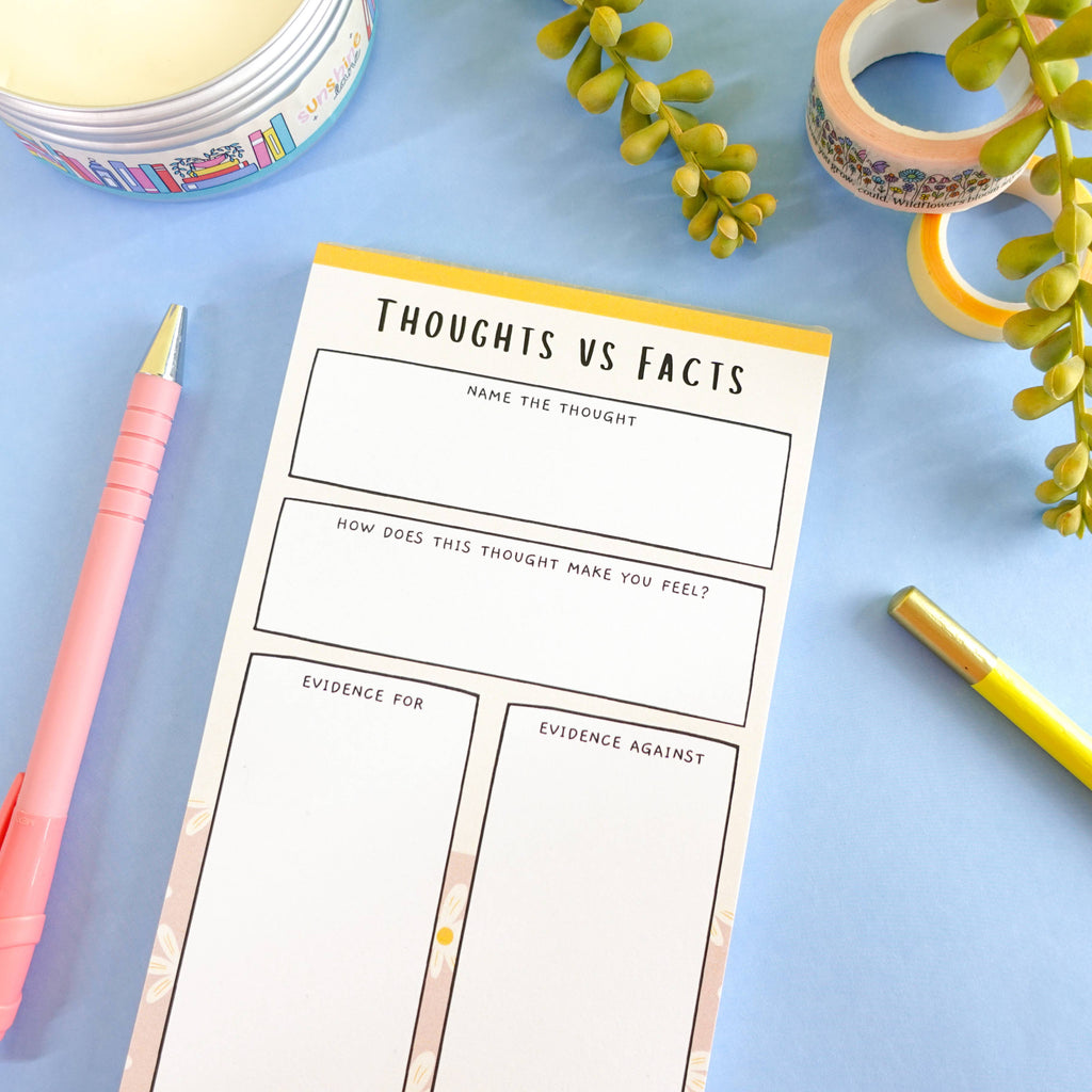 Sunshine Lane Thoughts vs Facts Notepad