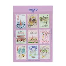 L’après-midi Postage Stamp Stickers Set Tokyo