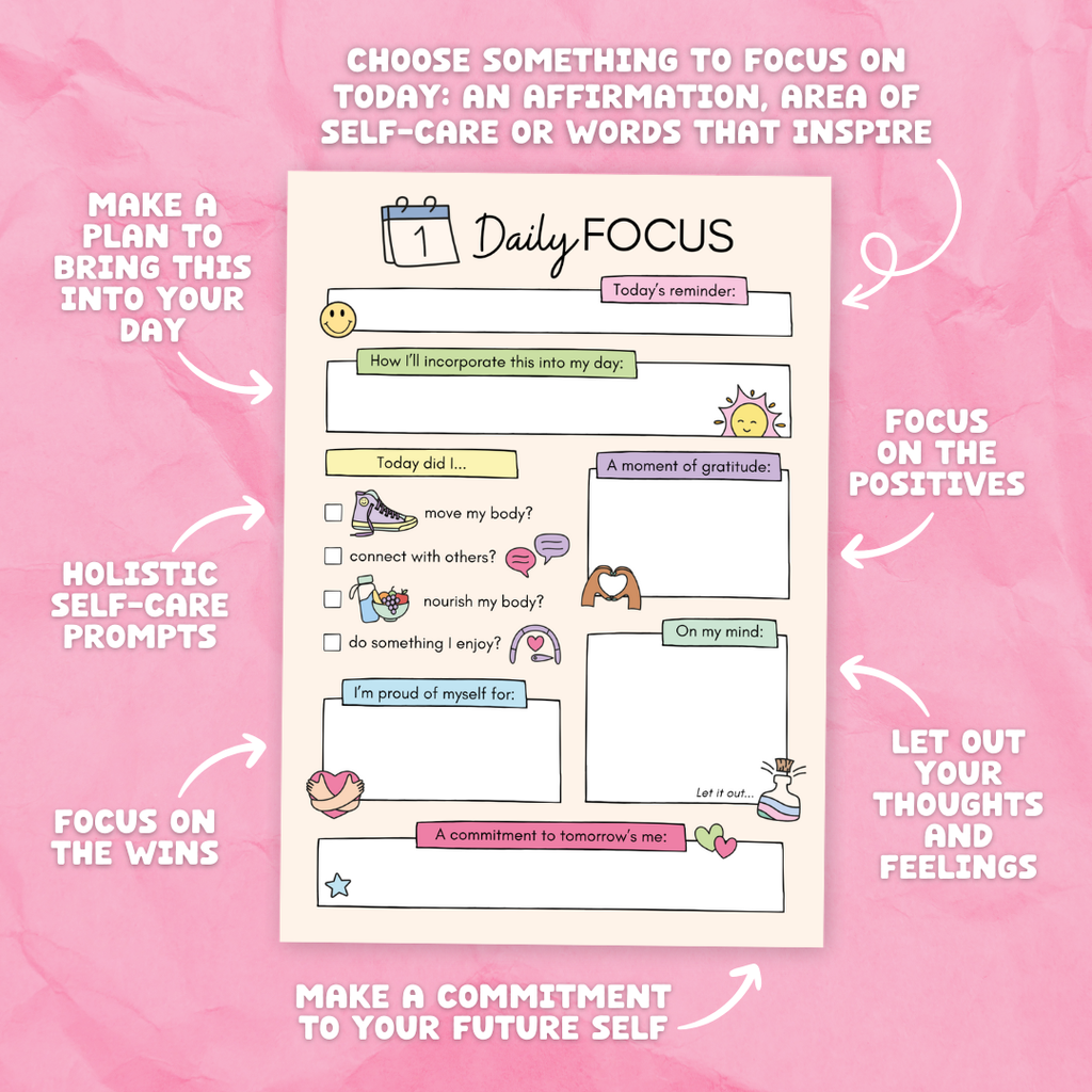 Sunshine Lane Daily Focus Notepad A5