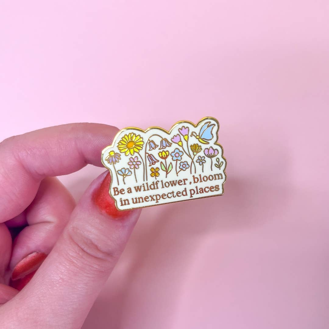 Sunshine Lane Enamel Pin - Be a Wildflower