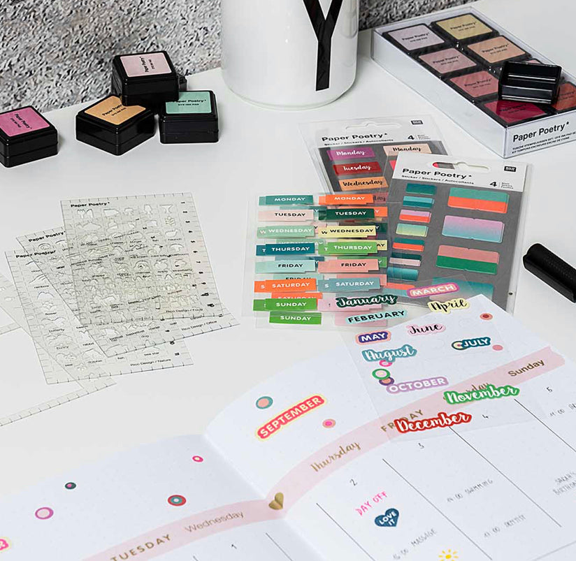 Paper Poetry Bullet Diary Stickers  Week Day