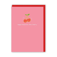 Ohh Deer - Happy Valentines Mon Cherry Card With Enamel Pin