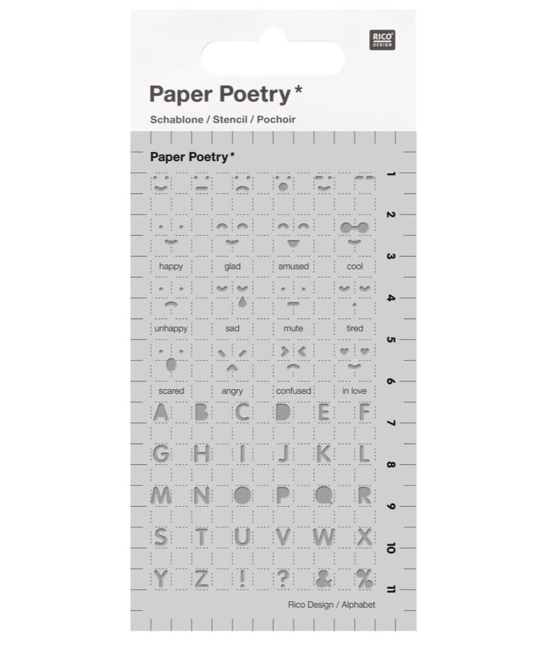 Paper Poetry Stencil - Emotions