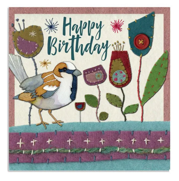 Emma Ball Happy Birthday Stitched Birdie House