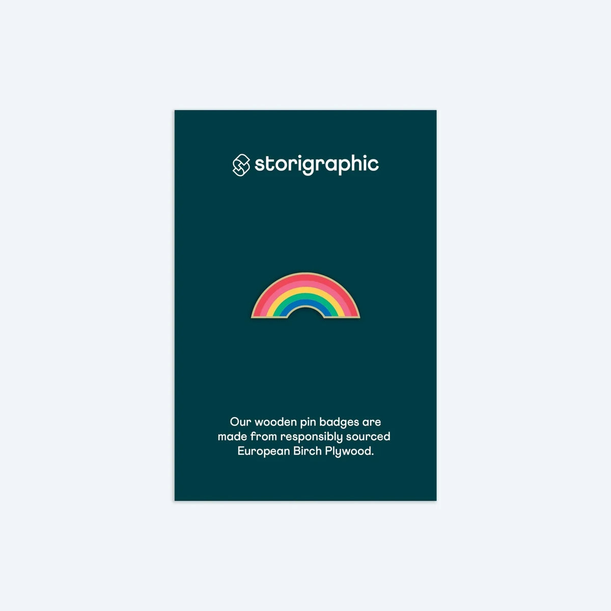 Storigraphic Rainbow Wooden Pin Badge