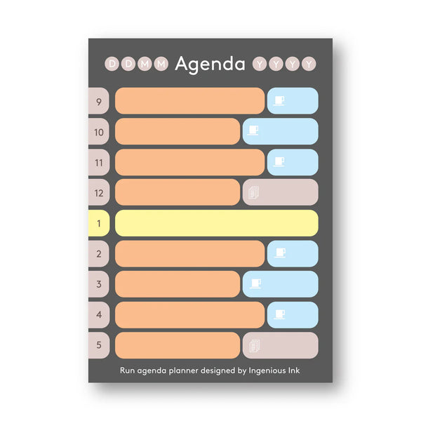 Ingenious Ink Run agenda planner notepad