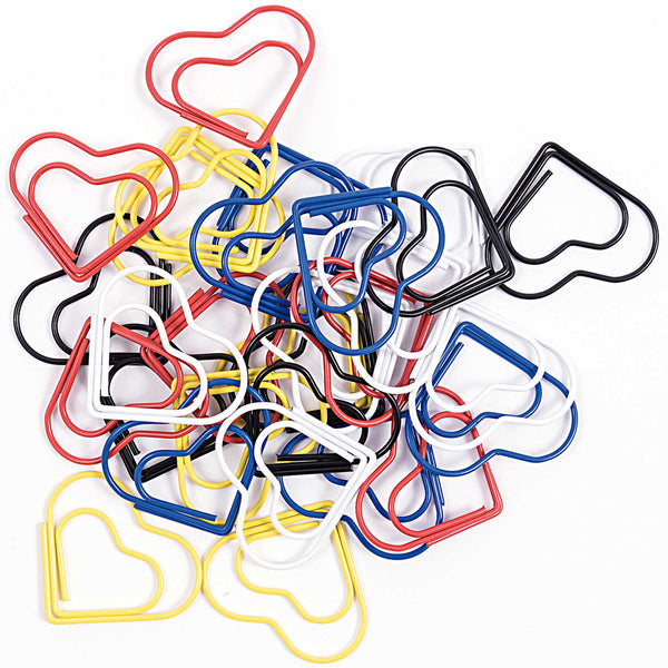 Paper Poetry - Heart Shaped Paper Clips - Primary Colours