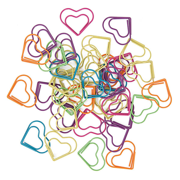 Paper Poetry - Heart-shaped Paper Clips - Neon