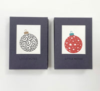 Penguin Ink - Boxed Notecards - Mixed Red and Black Baubles