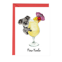 Fawn & Thistle - Pina Koala Cocktail Greeting Card
